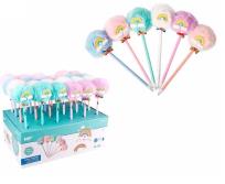 Opakowanie Długopis z pomponem 1.0mm Tęcza (24szt)