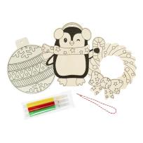 Opakowanie Drewniana ozdoba zrób to sam zimowe wzory