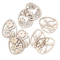 Opakowanie Drewniane ażurowe jajka 5cm 9szt mix wzorów
