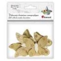 Opakowanie Drewniane motyle samoprzylepne 56x43mm 6szt