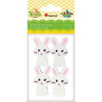 Opakowanie Drewniane zające białe 25x43mm 4szt