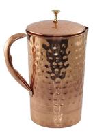 Zdjęcie produktu Dzbanek miedziany wytłaczany z mosiężnym knotem Ayur Water 1,5 litra