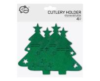 Opakowanie Etui na sztućce Choinka 16,5x20,5cm 4szt