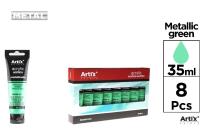 Opakowanie Farba akrylowa 35ml zielona metaliczna (8szt)