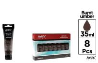 Opakowanie Farba akrylowa ciemno-brązowa 35ml (8szt)