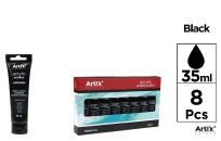 Opakowanie Farba akrylowa czarna 35ml (8szt)