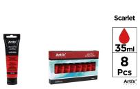 Opakowanie Farba akrylowa czerwień błyszcząca 35ml (8szt)