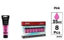Opakowanie Farba akrylowa różowa 35ml (8szt)
