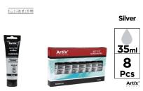 Opakowanie Farba akrylowa srebrna 35ml (8szt)