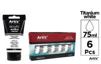 Opakowanie Farba akrylowa tytanowy biały 75ml (6szt)