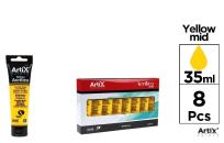 Opakowanie Farba akrylowa żółć permanentna 35ml (8szt)