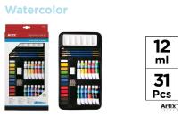 Opakowanie Farba akwarelowa z przyborami 31 elementów
