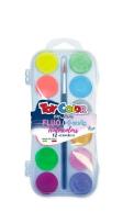 Opakowanie Farby akwarelowe 12kol (fluo, perła)
