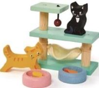 Opakowanie Figurki kotki z akcesoriami drewniane