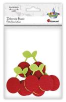 Opakowanie Filcowe czereśnie 3D czerwono-zielone 5szt