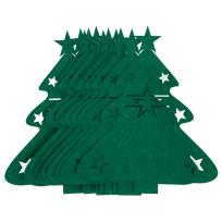 Opakowanie Filcowe podkładki pod sztućce zielone choinki 12sz