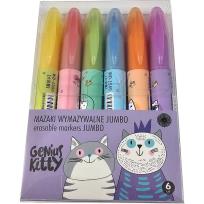 Opakowanie Flamastry Jumbo wymazywalne Genius Kitty 6kol