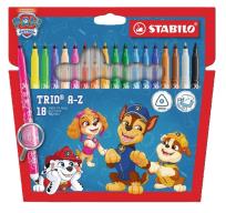 Opakowanie Flamastry Trio A-Z Psi Patrol 18szt STABILO