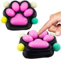 Opakowanie Gniotek kocia łapka antystresowa czarno różowa