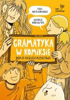 Okładka książki Gramatyka w komiksie. Baba od polskiego przedstawia
