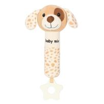 Opakowanie Grzechotka pluszowa z piszczkiem piesek brązowy