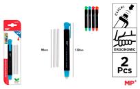 Opakowanie Gumka w długopisie z dodatkowymi 2 wkładami MP 1szt.mix blister