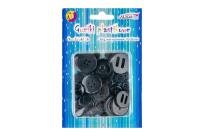 Opakowanie Guziki plastikowe czarne 10-30mm 30g