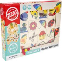 Opakowanie Heros Drewniana gra memory kafelki obrazkowe 40 elementów