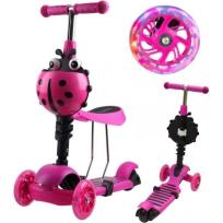 Opakowanie Hulajnoga 3-kołowa 3w1 biedronka różowa