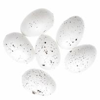 Opakowanie Jajka białe nakrapiane 6cm 6szt