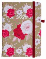 Opakowanie Kalendarz 2025 A6 tyg. Flamenco biało-czer kwiaty