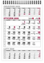 Opakowanie Kalendarz 2026 A5 biurkowy trójdzielny pionowy MIX