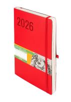 Okładka książki Kalendarz 2026 Impresja B5 DNS czerwony