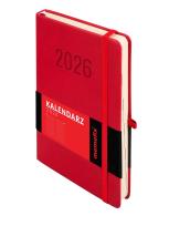 Okładka książki Kalendarz 2026 Memofix A5 DNS czerwony