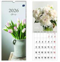 Opakowanie Kalendarz 2026 paskowy 17x41cm Kwiaty