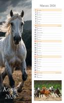 Opakowanie Kalendarz 2026 ścienny pasek Konie