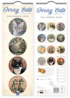 Opakowanie Kalendarz 2026 ścienny paskowy Ivory Cats