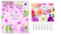 Opakowanie Kalendarz 2026 ścienny planszowy 33,5x40cm Kwiaty