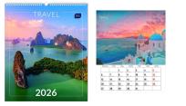 Opakowanie Kalendarz 2026 ścienny planszowy 33,5x40cm Travel