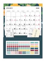 Opakowanie Kalendarz 2026 ścienny z kieszonką 22x31cm Green