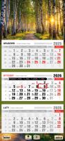 Opakowanie Kalendarz 2026 trójdzielny płaska główka las