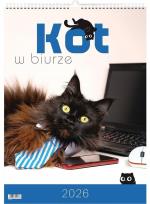 Opakowanie Kalendarz 2026 wieloplanszowy kot w biurze