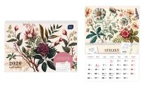 Opakowanie Kalendarz 2026 z kieszonką 25x17,5cm Kwiaty