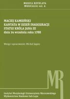 Okładka książki Kantata w dzień inauguracji statui króla Jana III