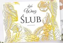 Opakowanie Karnet A5 Ślub Złote liście