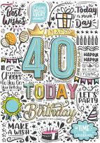 Opakowanie Karnet A5 Urodziny 40 - Graffiti