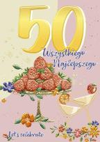 Opakowanie Karnet A5 Urodziny 50 - Patera z truskawkami