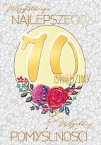 Opakowanie Karnet A5 Urodziny 70 - Balon glamour