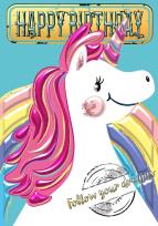 Opakowanie Karnet A5 Urodziny - Jednorożec