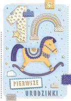 Opakowanie Karnet A5 Urodziny roczek chłopiec - Konik